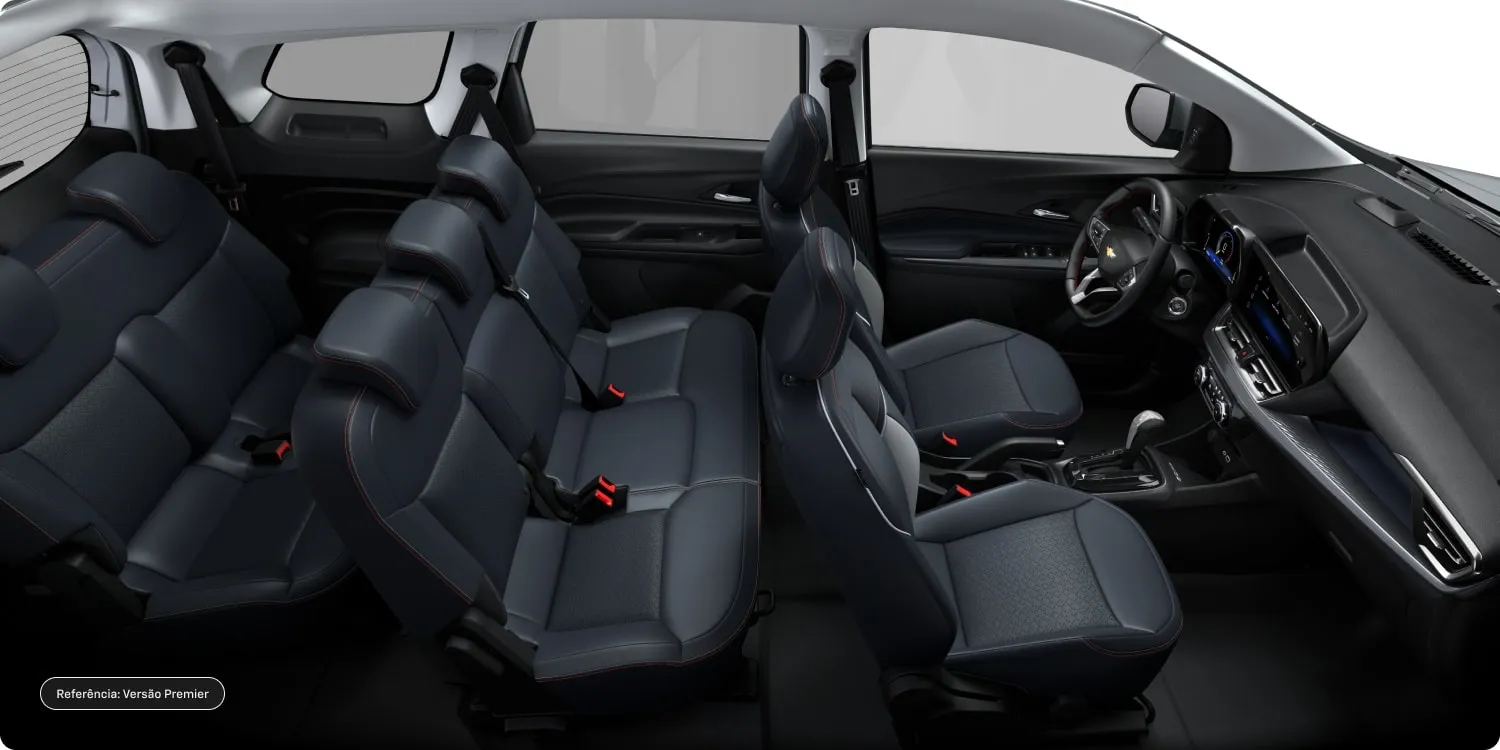Chevrolet Spin Premier 7 Lugares 1.8 Automático: as três fileiras de bancos