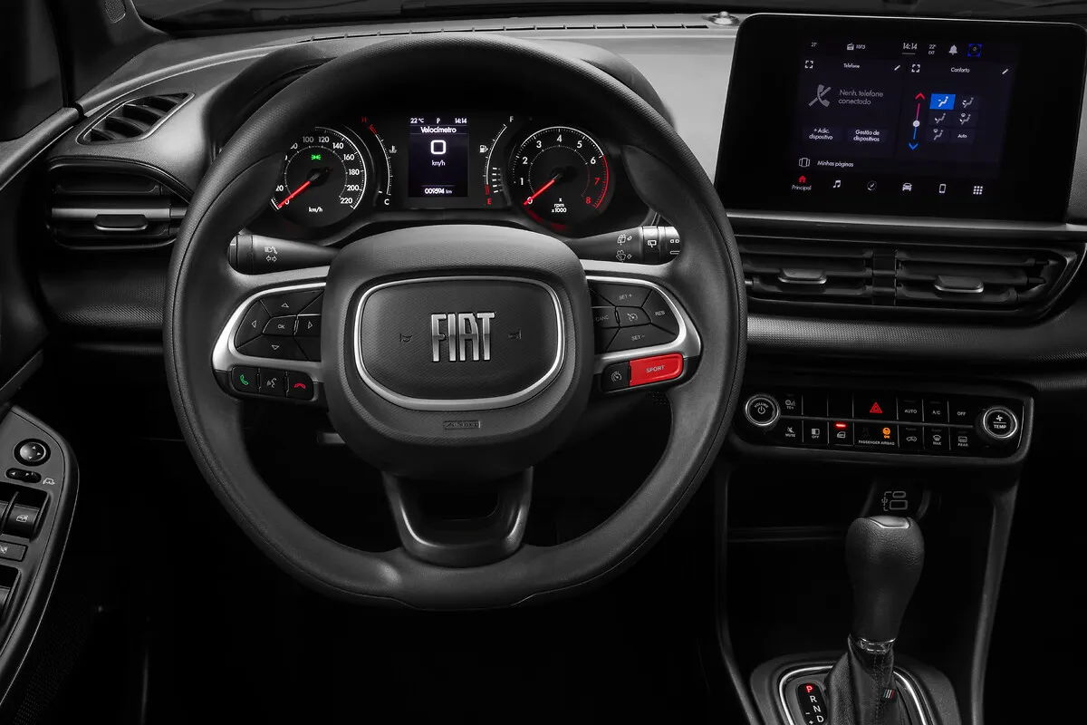 Fiat Pulse Drive 1.3 Automático: volante e central multimídia