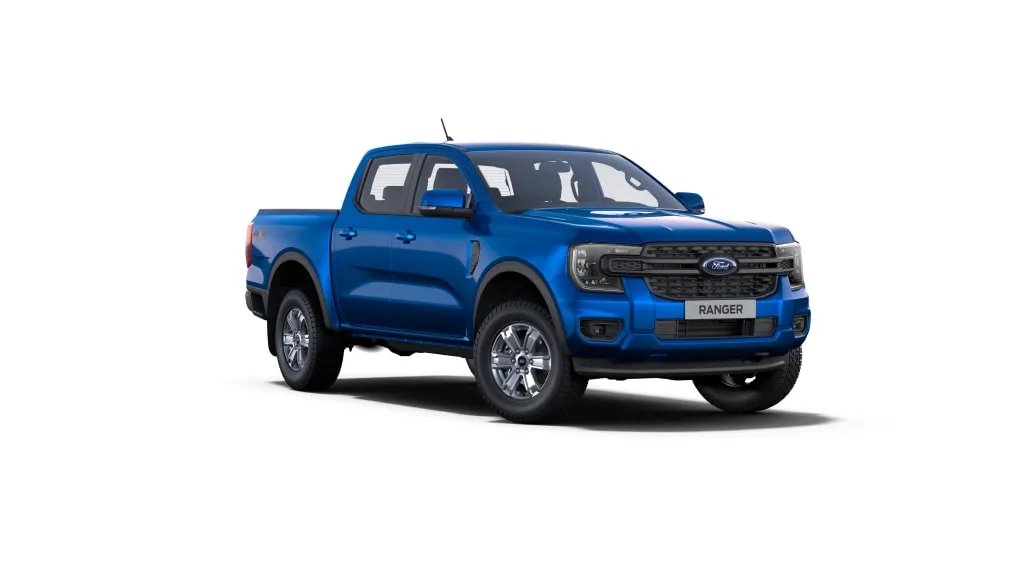 Ford Ranger XLS 2.0 Turbo Diesel Automático: três quartos de frente (azul belize)