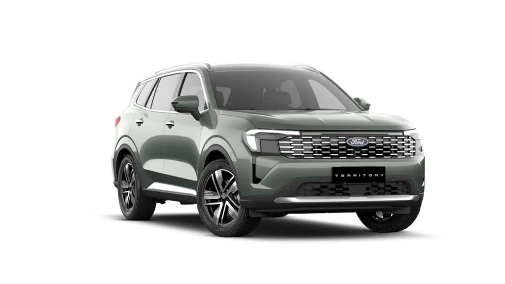 Ford Territory Titanium 1.5 Turbo Automático: três quartos de frente (verde oásis)