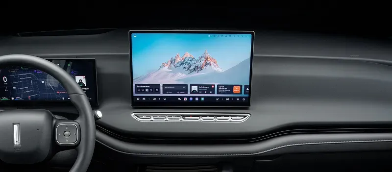 GWM Wey 07 Híbrido Plug-in Automático: multimídia e instrumentos (interior preto)