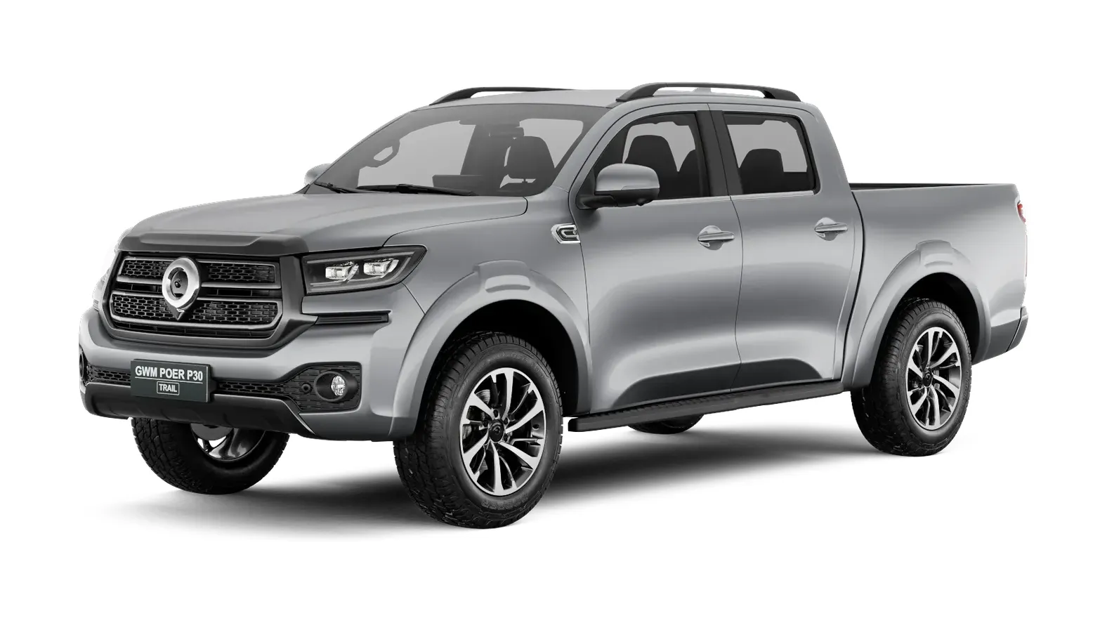 GWM Poer P30 Trail 2.4 Diesel Automático: de frente, em três quartos (cinza diamante)