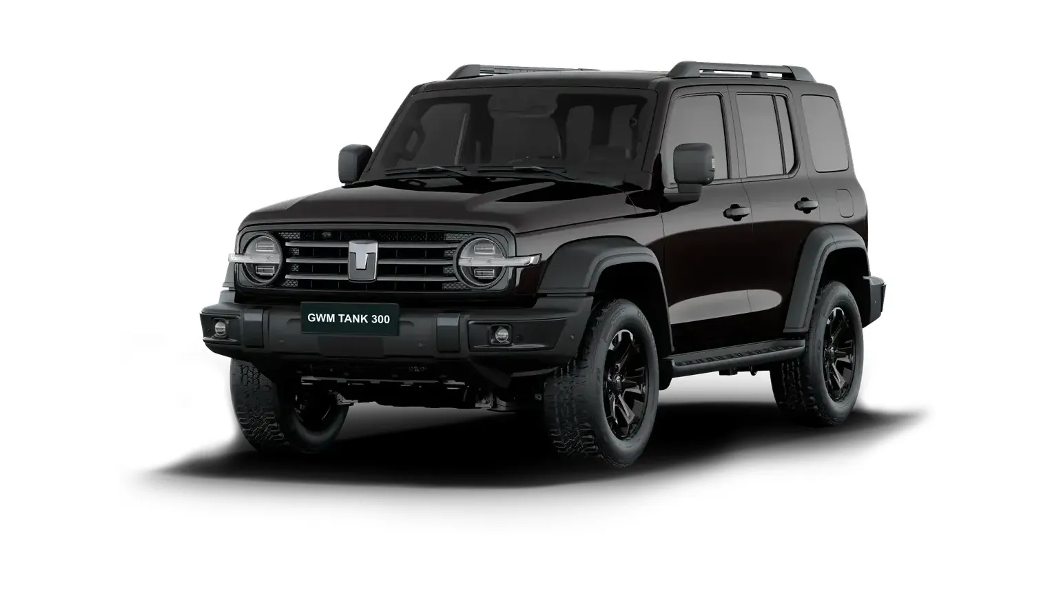 GWM Tank 300 Híbrido 2.0 Turbo Automático: de frente, em três quartos (preto khalifa)