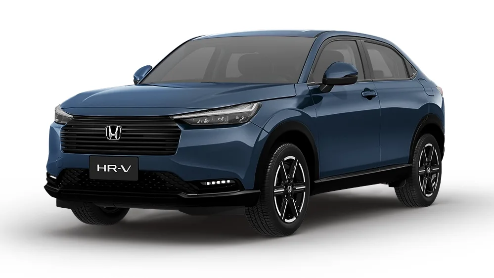 Honda HR-V EXL 1.5 Automático: de frente, em três quartos (azul cósmico metálico)