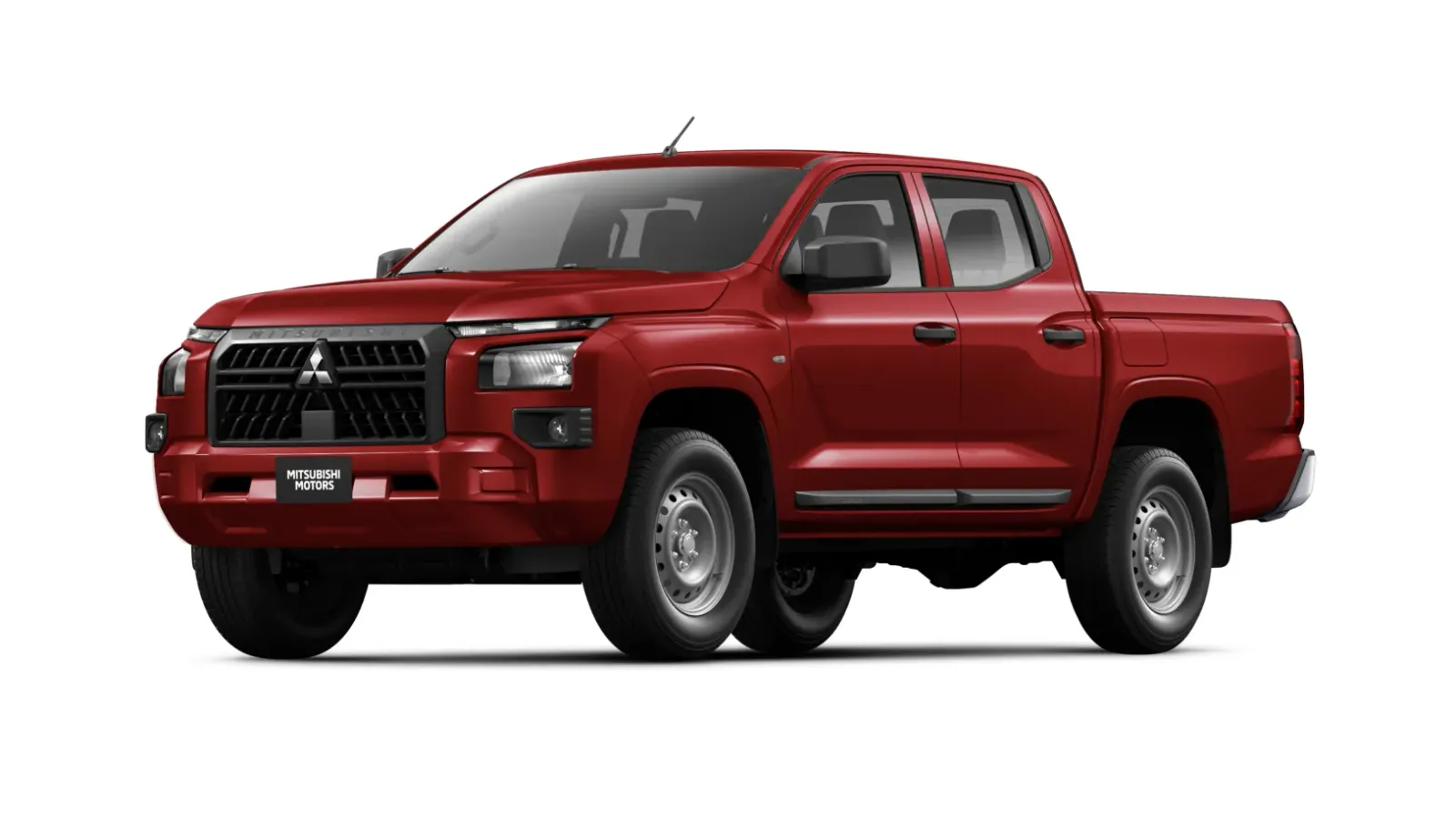 Mitsubishi Triton GL 2.4 Diesel Automático: de frente, em três quartos (vermelho lucid)