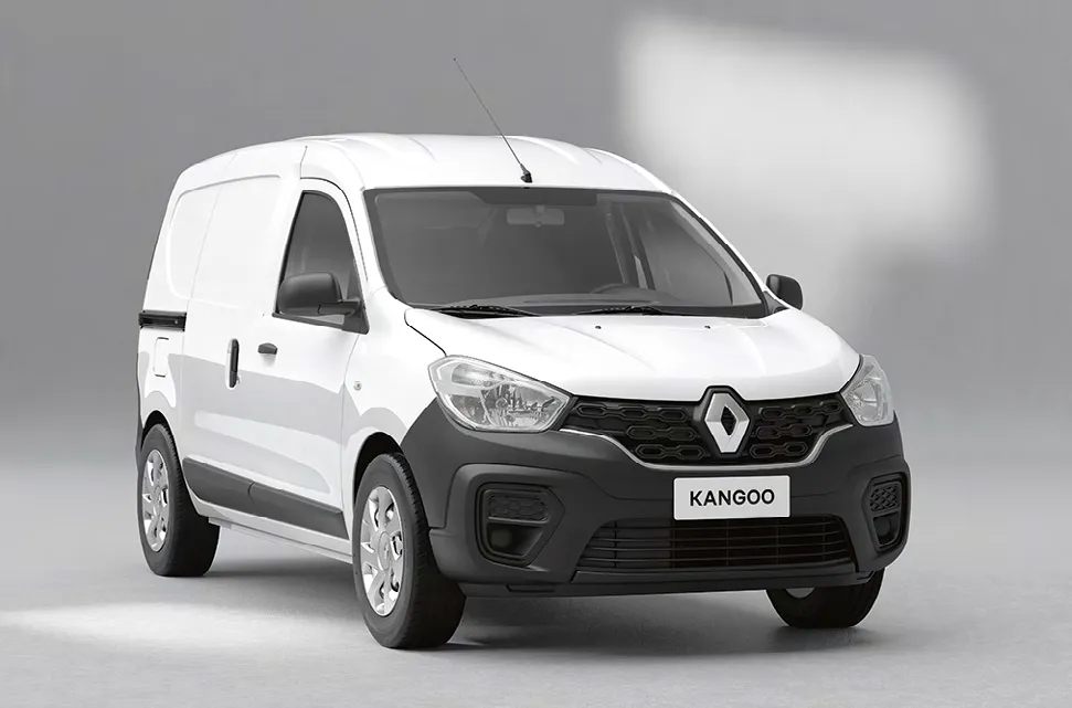 Renault Kangoo Advanced 1.6 Manual: de frente, na cor branco glacier