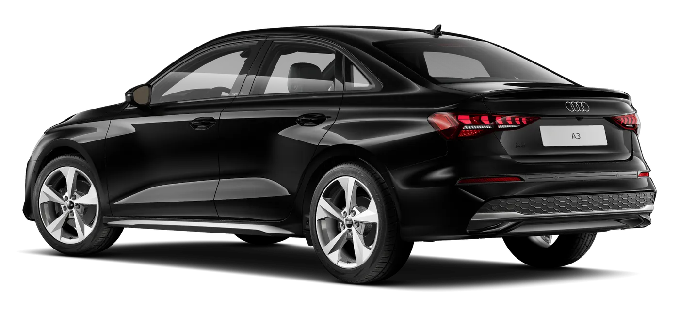 Traseira do Audi A3 Sedan com as lanternas em LED