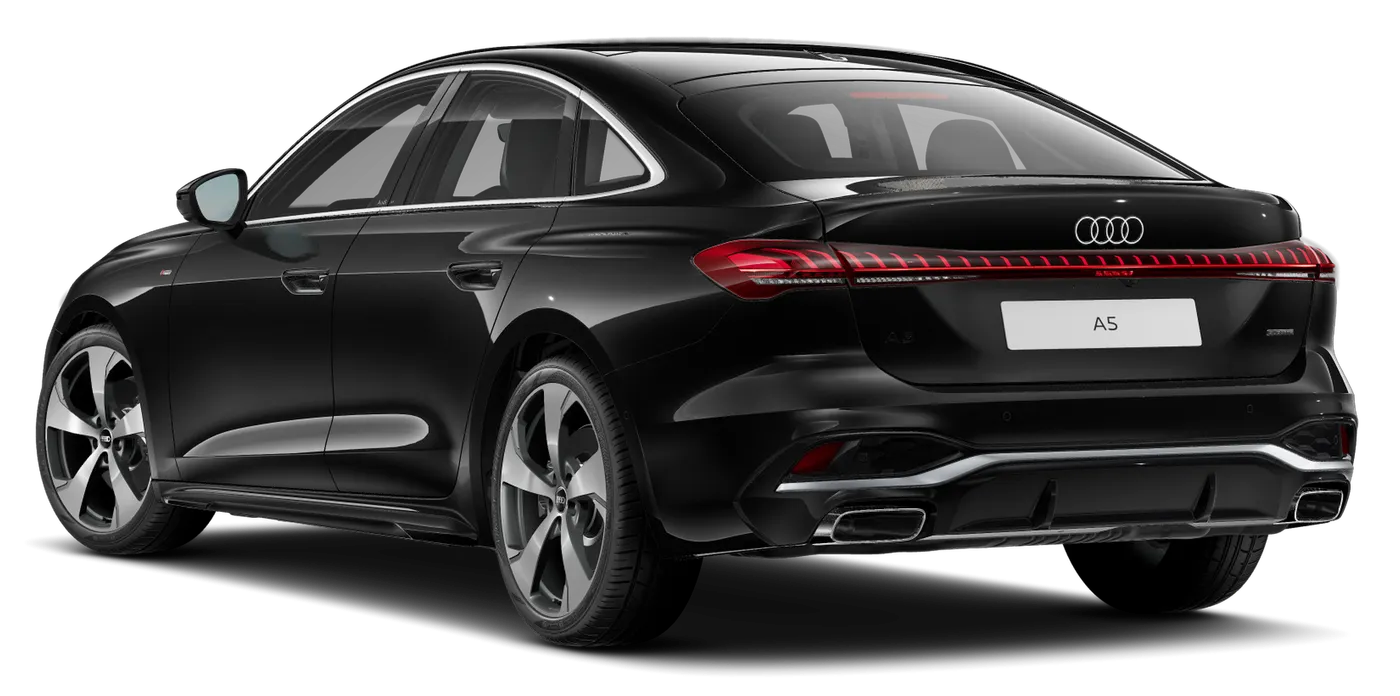 Traseira do Audi A5 com a faixa de luz das lanternas LED pro