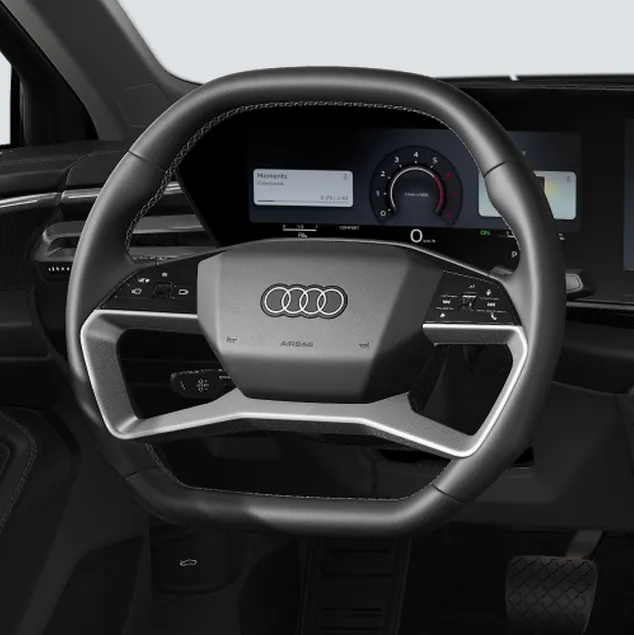 Volante esportivo em couro de base e topo achatados do Audi A5