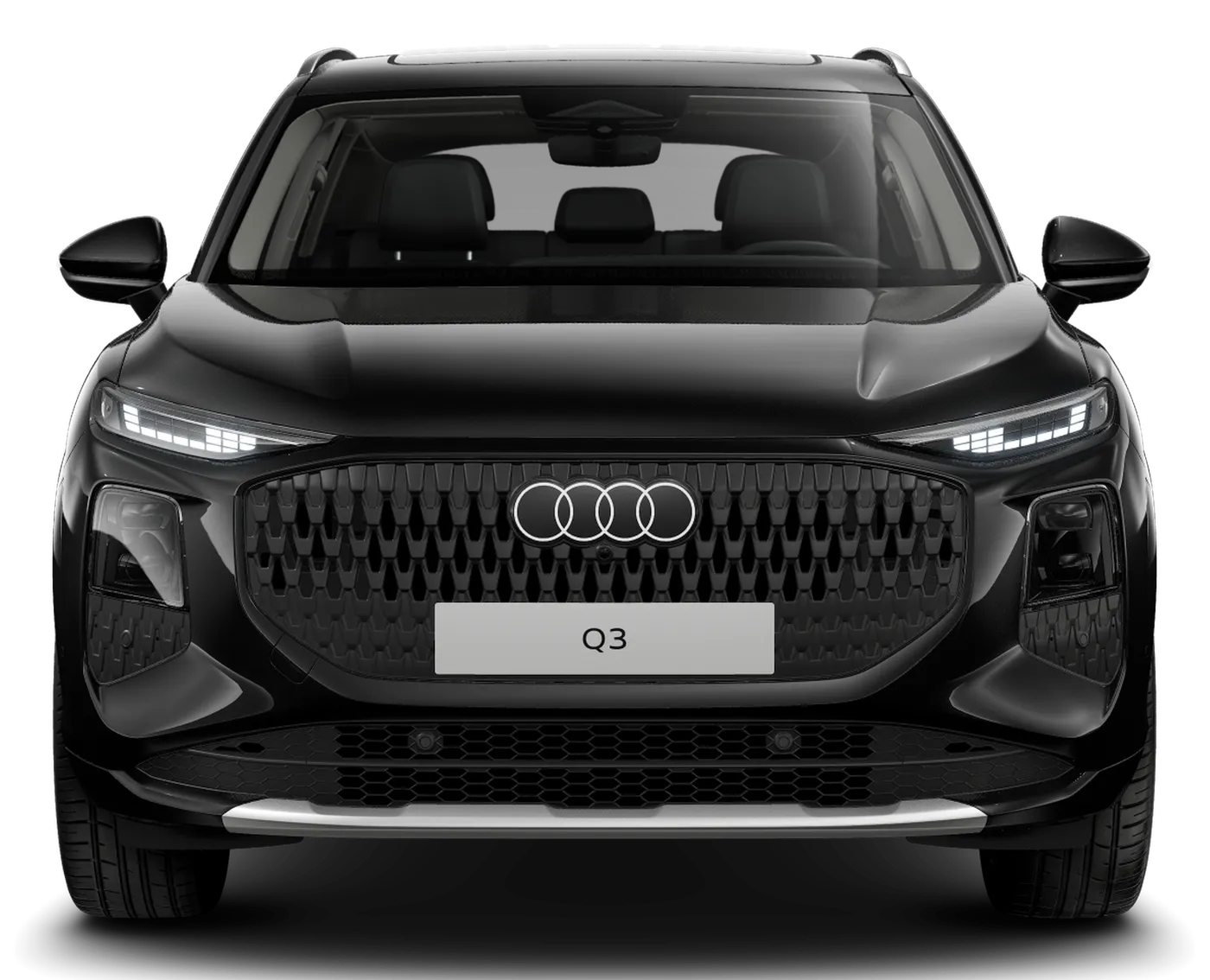 Frente do Audi Q3 Launch Edition com a grade singleframe