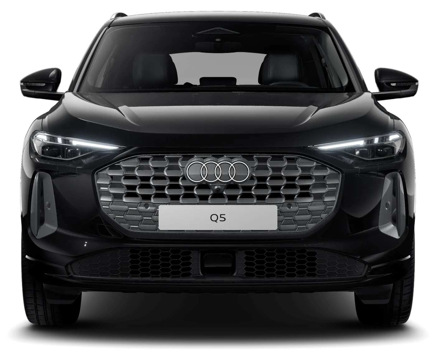 Frente do Audi Q5 Dynamic com a grade singleframe e os faróis de LED plus