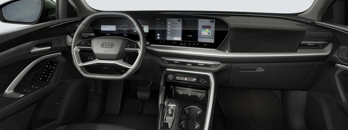 Painel do Audi Q5 com o Audi virtual cockpit plus e a tela central