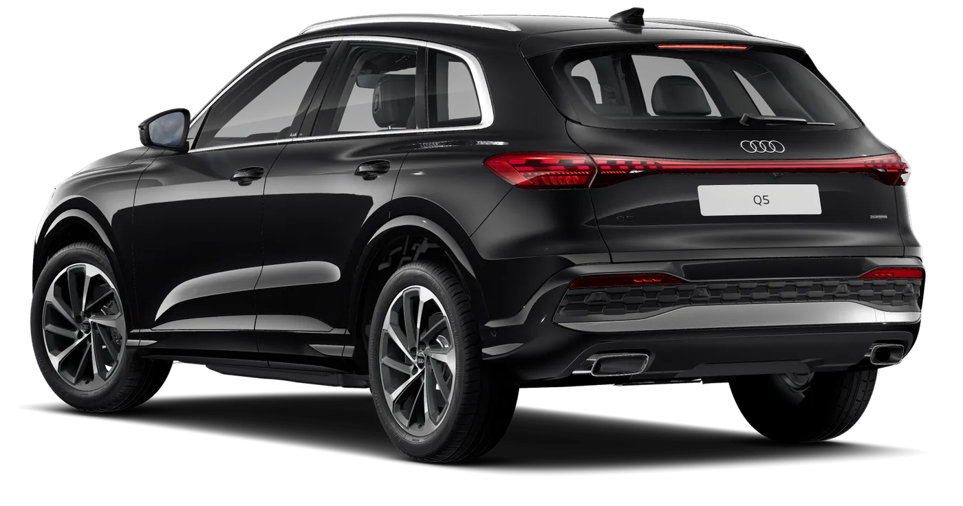 Traseira do Audi Q5 com as lanternas LED pro ligadas por uma faixa de luz