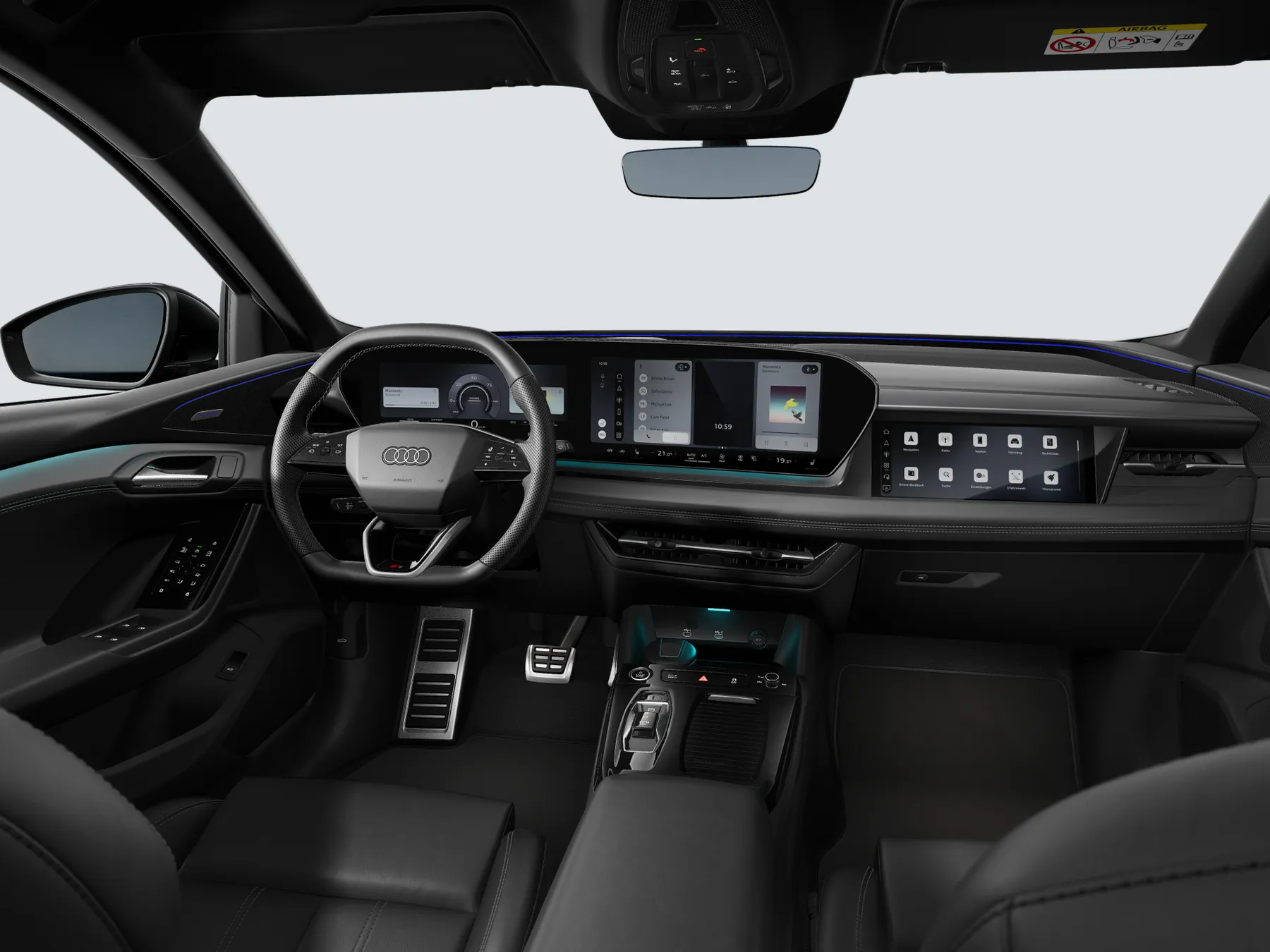Audi Q6 e-tron: painel, revestimento Preto
