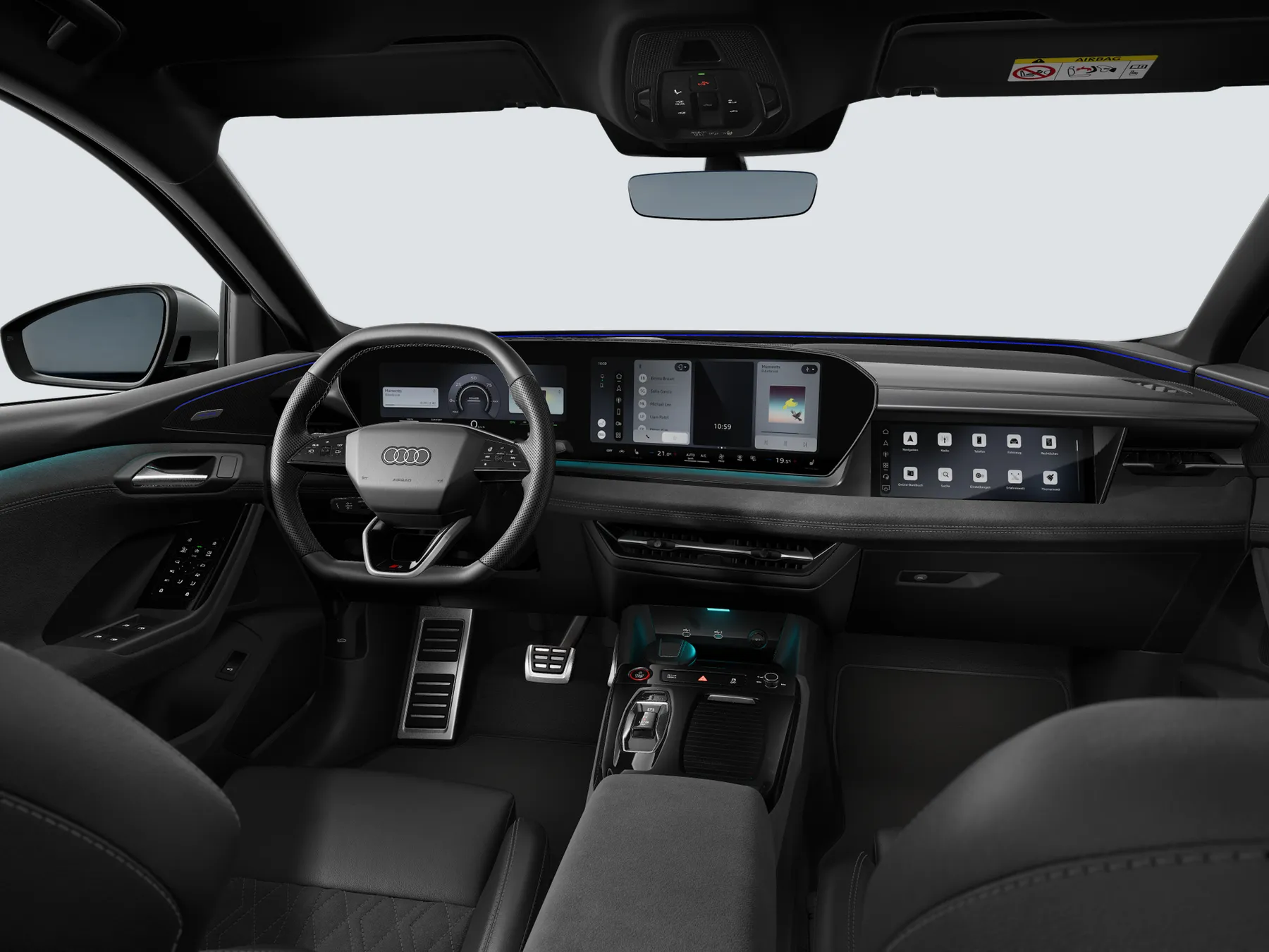 Audi SQ6 e-tron: painel, revestimento Preto
