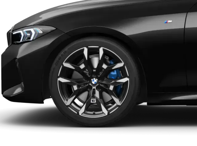 Roda M Double Spoke de 19 polegadas da BMW 320i com pinça de freio M Sport azul