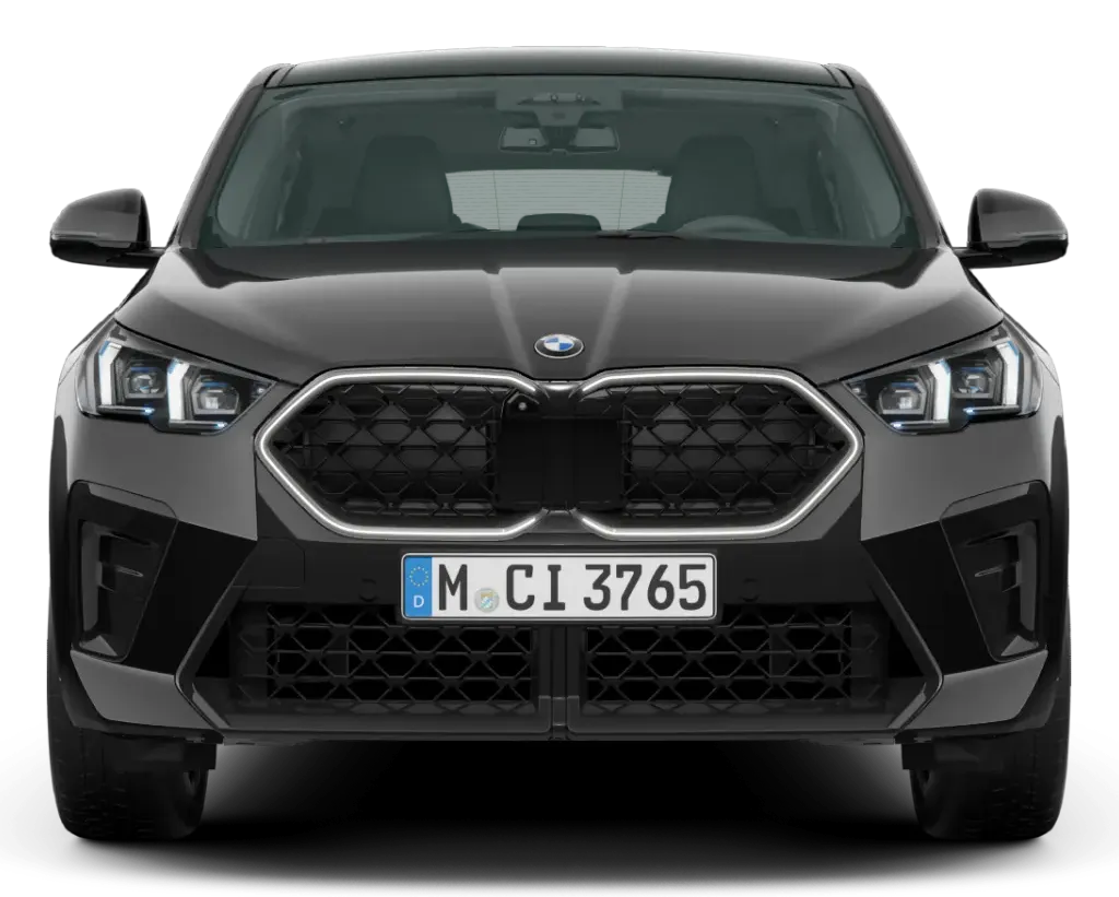 Frente da BMW X2 com a grade iluminada Iconic Glow