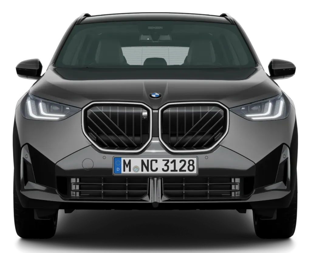 Frente da BMW X3 com a grade BMW Iconic Glow