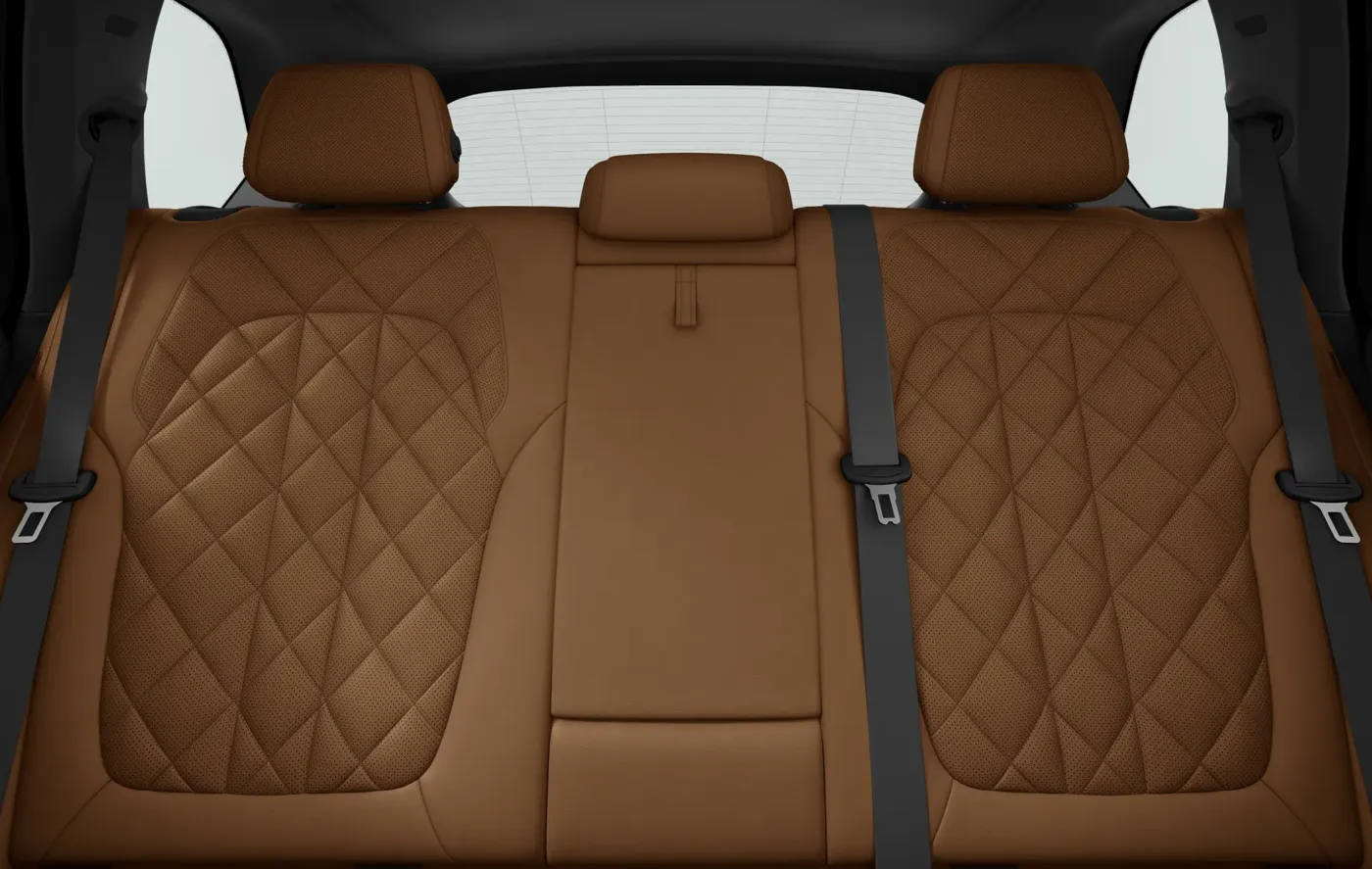 Banco traseiro da BMW X5 no revestimento Cognac