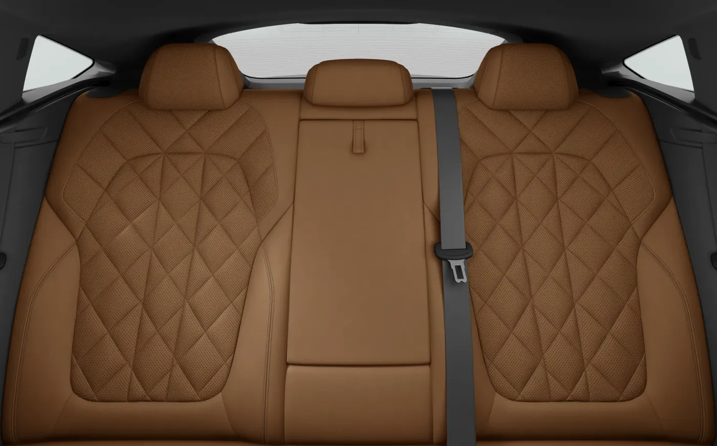 Banco traseiro da BMW X6 no revestimento Cognac